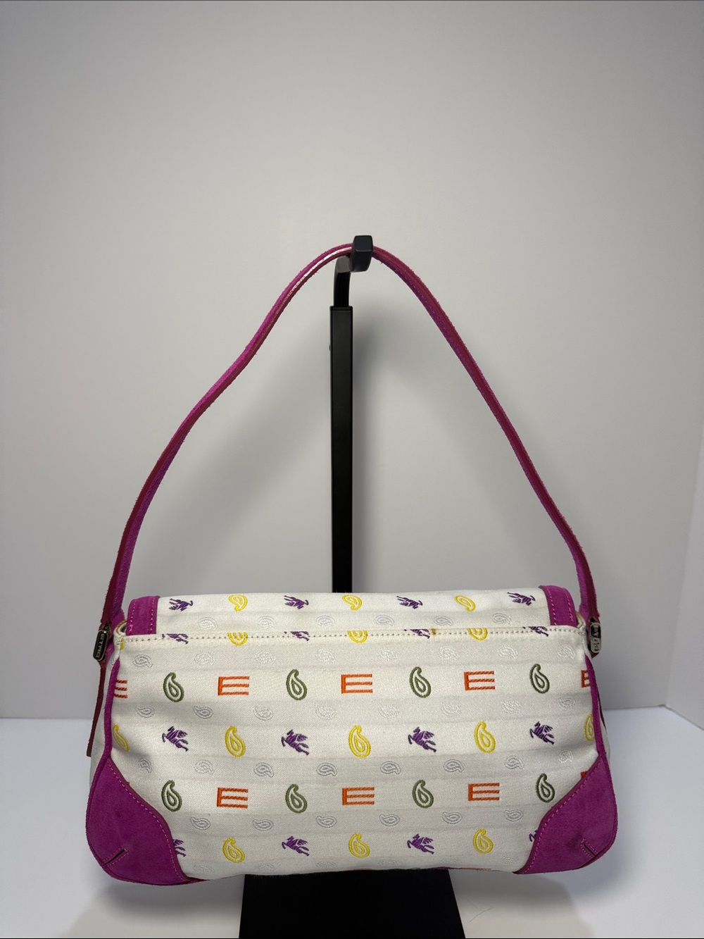 ETRO Multicolor Logo & Paisley Baguette Bag | Made in Italy - Picture 6 of 14